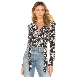 TANYA TAYLOR REVOLVE PRINTED SILK SHIRT